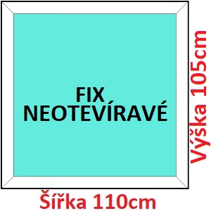 Plastov okna FIX SOFT rka 105 a 110cm Plastov okno 110x105 cm, FIX neotvrav, Soft